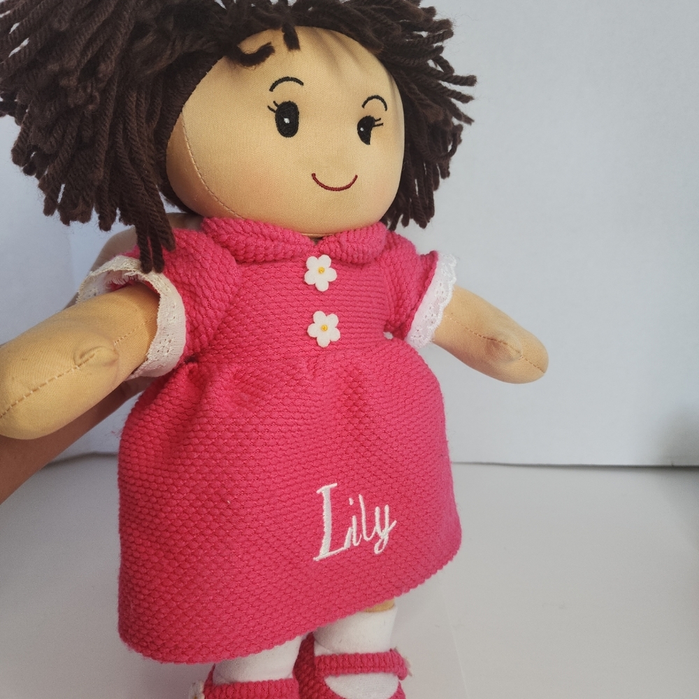 Personal Creations LILY Stuffed Doll with Pink dress plush 14"